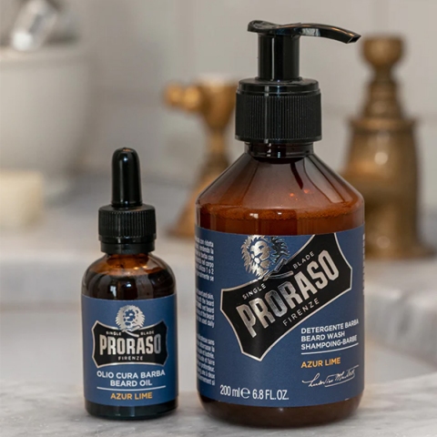 Proraso šampon za bradu i ulje sa mirisom mente i limete azure lime