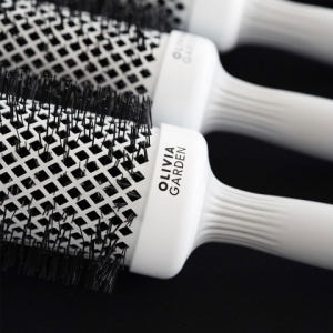 Olivia Garden expert blowout shine white&grey četka za feniranje 35mm ceramic ion